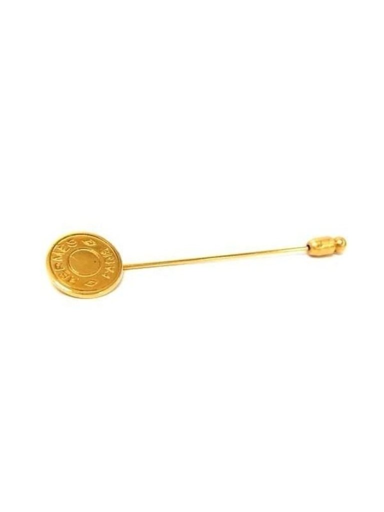 Hermes Brooch Series Gold Metal